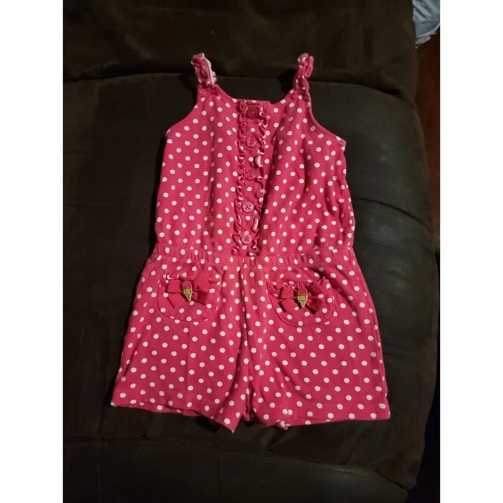 Gymboree ice cream sweetie pink polka dot romper size 5t‎